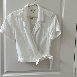 Cloth & Stone tie front crop top